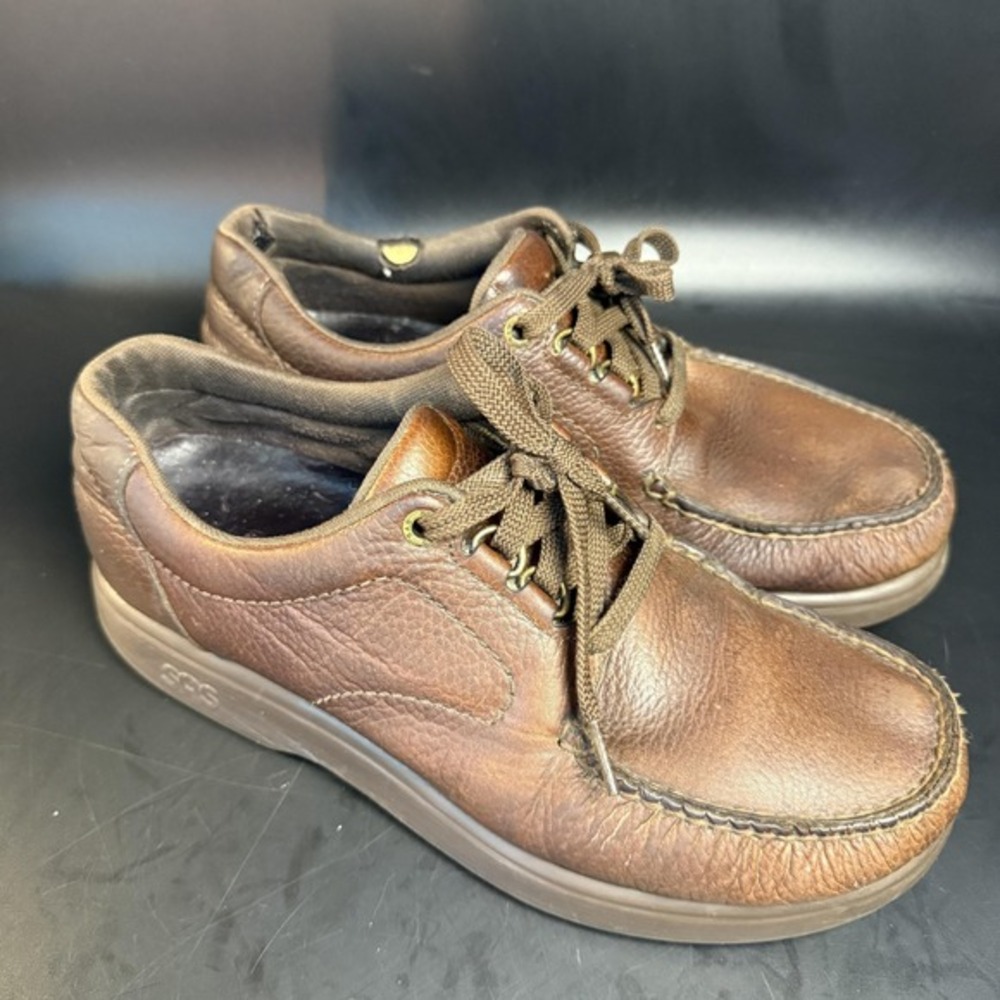 SAS Time Out Brown Leather Oxford Walking Shoes Mens Size 10‎